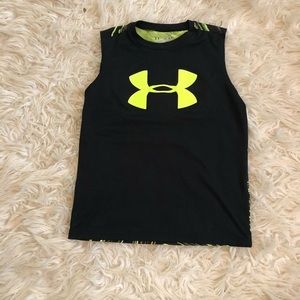 Under Armour sleeveless black/yellow shirt sz m